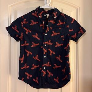 Crewcuts Dark Blue Lobster Print Button Down Shirt